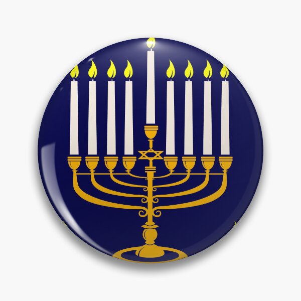 Item preview, blue menorahs hanukkah jewish print designed and sold by Gossip Rag.