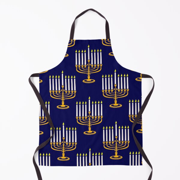 Item preview, blue menorahs hanukkah jewish print designed and sold by Gossip Rag.
