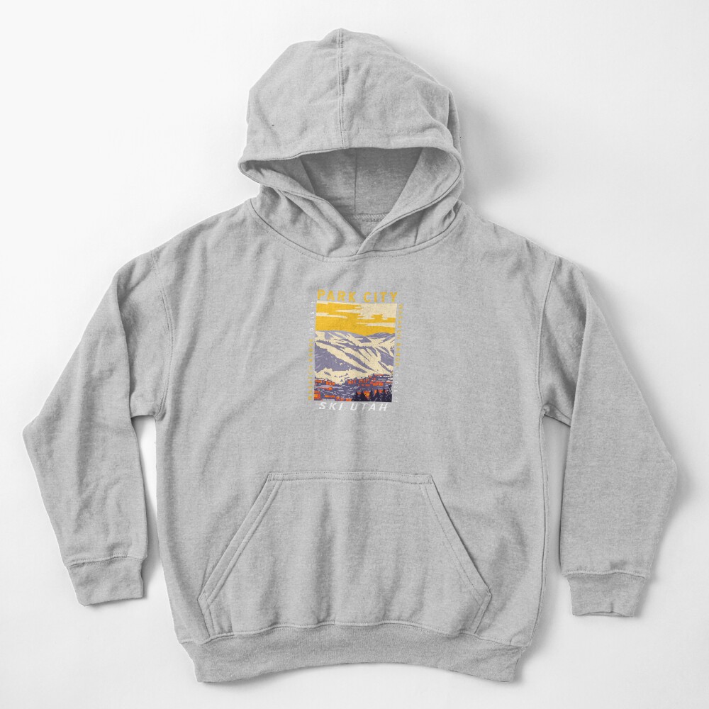 Park City Utah Winter Resort Distressed Kids Pullover Hoodie