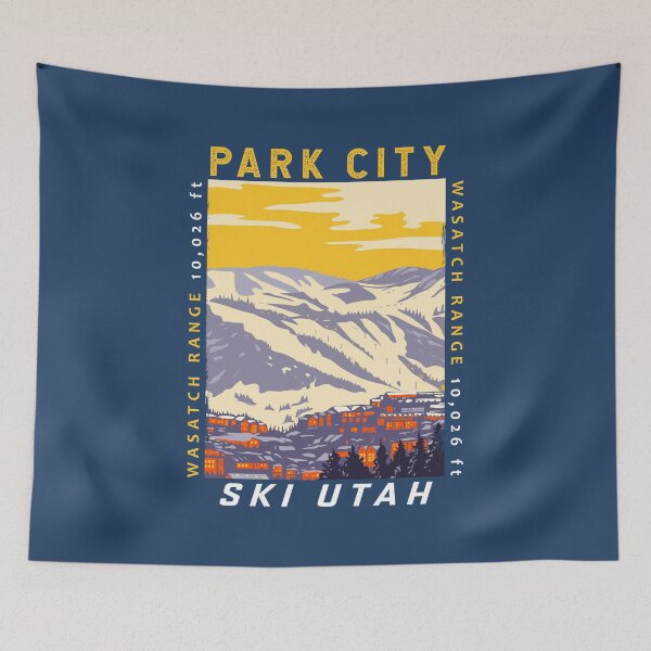 Item preview, Park City Utah Winter Resort Distressed designed and sold by KrisSidDesigns.