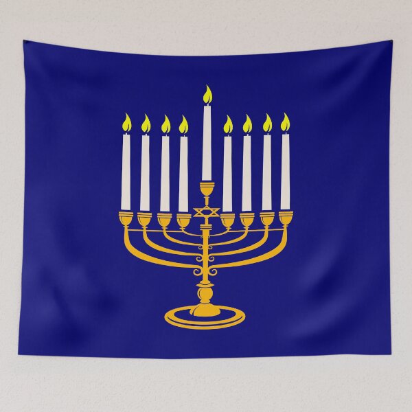 Item preview, yellow menorah hanukkah jewish designed and sold by Gossip Rag.