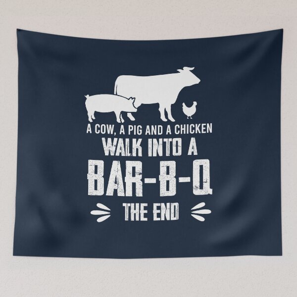 Item preview, A Cow A Pig A Chicken Walk Into Bar-b-q The End Best Women's Shirt01 designed and sold by kampake.
