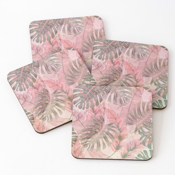 Item preview, pink watercolor flower leaf pattern designed and sold by Beeroclock.
