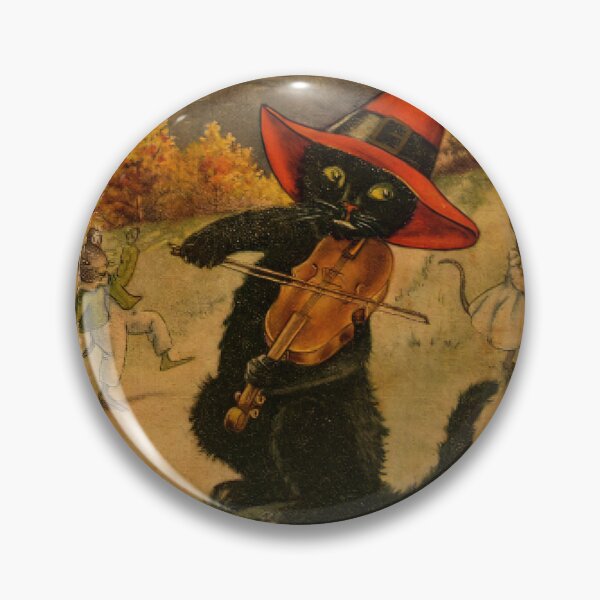 Item preview, Happy Halloween Vintage Cat & Fiddle designed and sold by LarkDesigns.