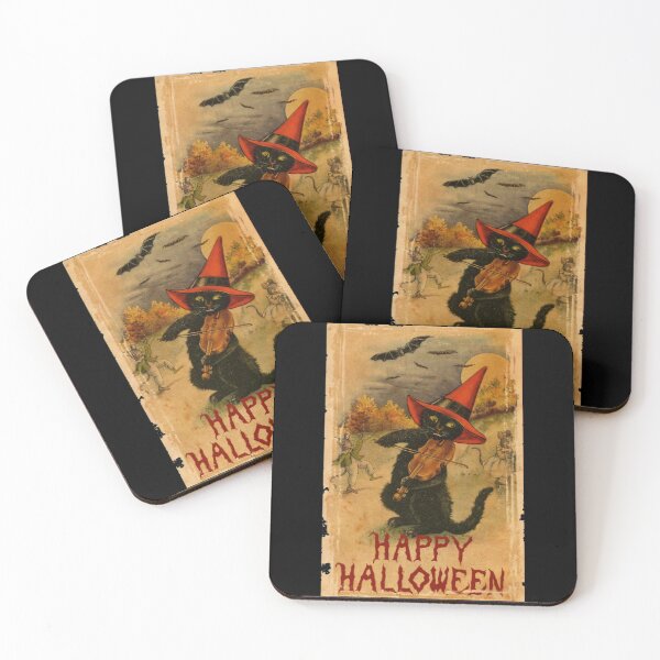 Item preview, Happy Halloween Vintage Cat & Fiddle designed and sold by LarkDesigns.