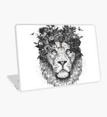 Blumenlöwe (b & w) Laptop Skin
