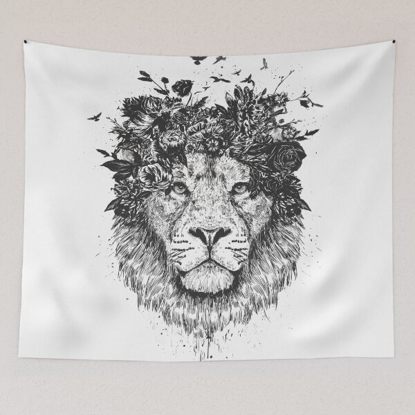 Item preview, Floral lion (bw) designed and sold by soltib.