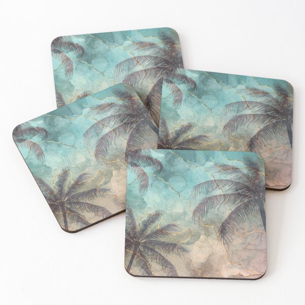 Item preview, summer gold marble palm tree pattern designed and sold by Beeroclock.