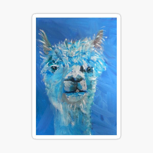 Blue alpaca Sticker