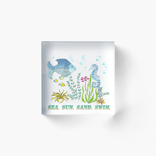 Sea Sun Sand Swim Acrylic Block