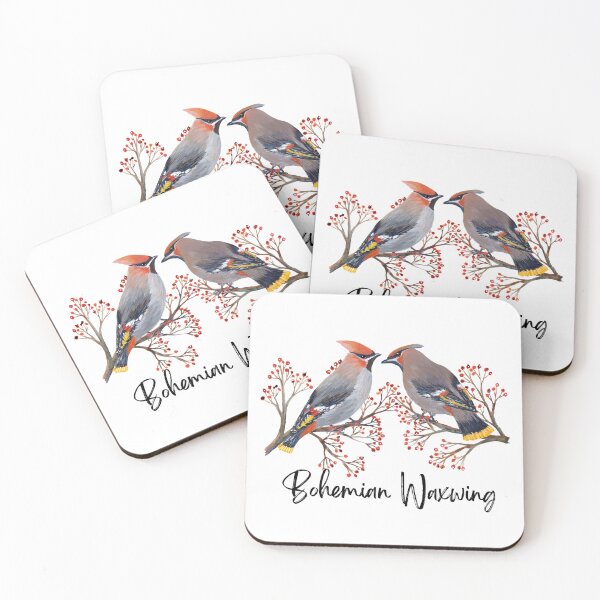 Item preview, Bohemian Waxwing Bird Couple designed and sold by Roy & Tiffany.