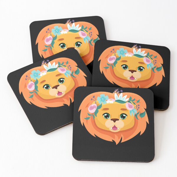 Item preview, Cute Lion Head With Flowers Design, Kids Girls Gift Flower Lion. designed and sold by Waleedw.