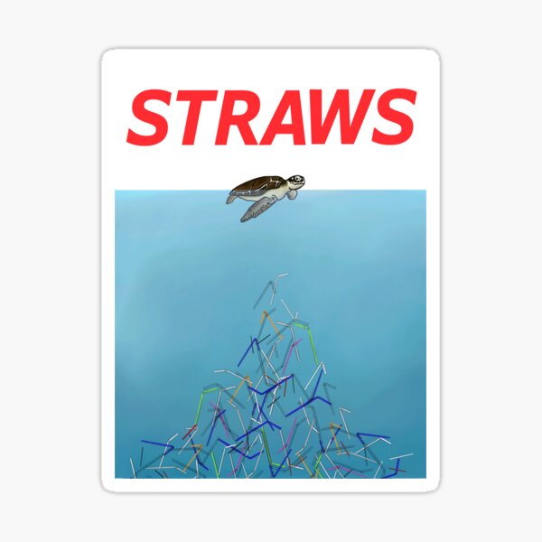 Turtle straws jaws Poster for Sale by DeBellis467