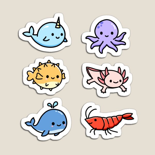 choose large sticker!* Mega Cute Animals #1 Sticker for Sale by  littlemandyart