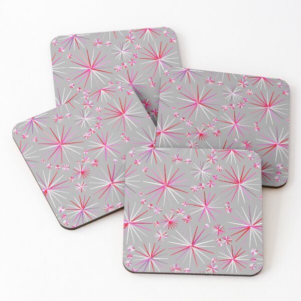Aperçu de l'œuvre Motif Sputnik du milieu du siècle, gris et fuchsia créée et vendue par Marymarice.