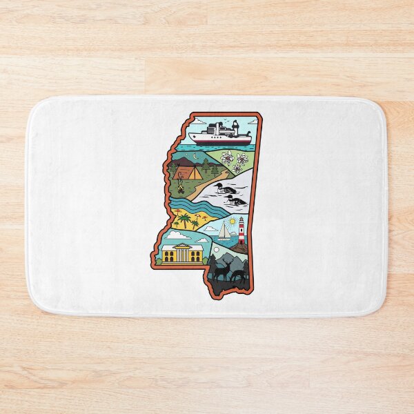 Item preview, Retro Mississippi Map Biloxi Laurel Jackson MS State Souvenir designed and sold by merchzy.