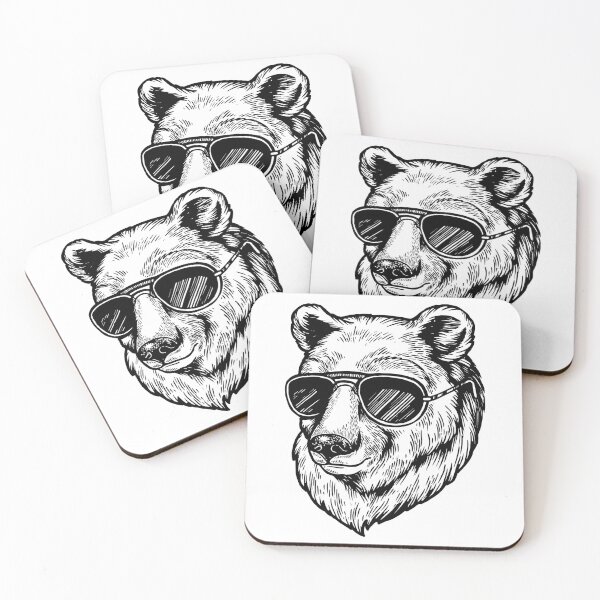 Item preview, Bear animal in sunglasses sketch engraving vector designed and sold by IronicEmpire.