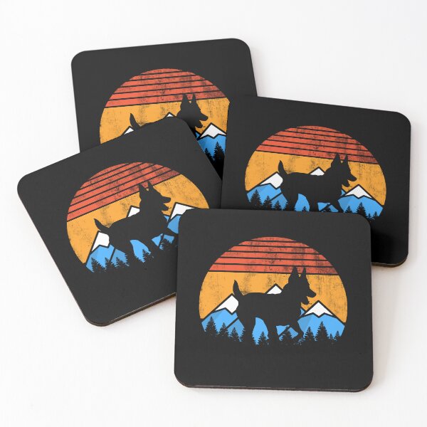 Item preview, Retro Vintage Sunset Mountains and Forest Belgian Malinois Gift designed and sold by Malinois  Drive.