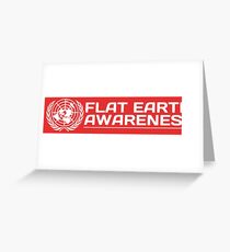Flat Earth Designs Flat Earth Awareness RED Greeting Card