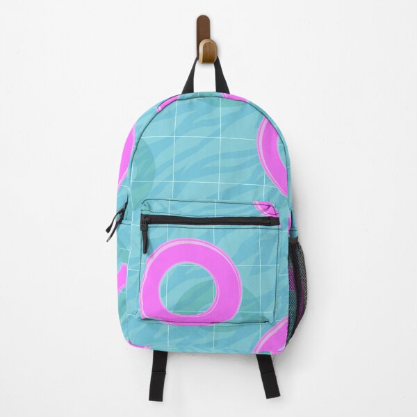 Item preview, Swimming pool and pink swim rings. Colorful summer wallpaper designed and sold by zuperelectracat.
