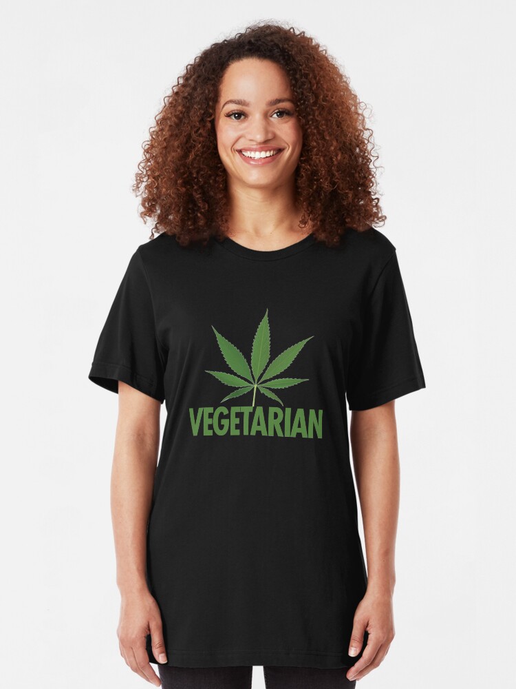 Alternate view of Marijuana Vegetarian Slim Fit T-Shirt