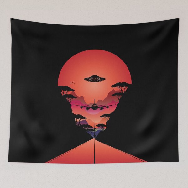 Item preview, UFO RED SUN - Sunset  silhouette art designed and sold by dennaibz.
