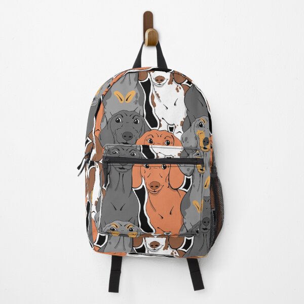 Item preview, Retro Dachshund Cartoon Print, Multicolor Wiener Dog Pattern designed and sold by thecloudycorgi.