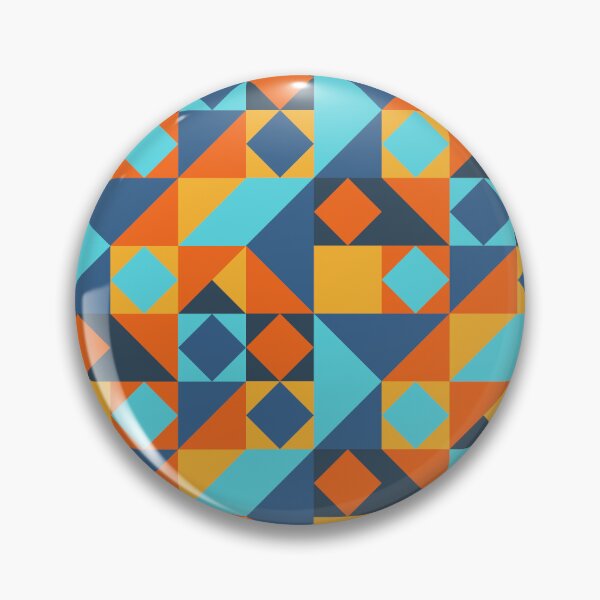 Item preview, Orange, yellow and blue square and rhombus mosaic designed and sold by WuZe.