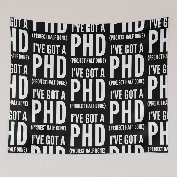 Item preview, I've Got a PHD (Project Half Done) Funny DIY or Crafter Gift designed and sold by PeachesMommy.