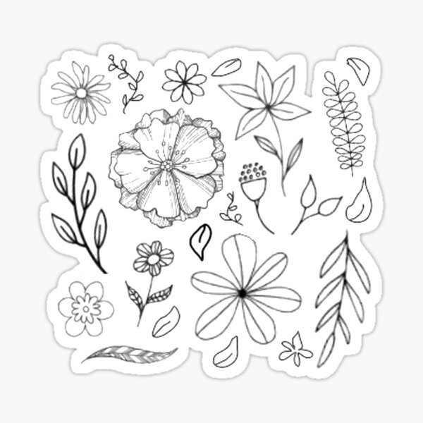 Copy of Aesthetic Minimalist Flower Design Sticker for Sale by Sophie  Rajkotwala