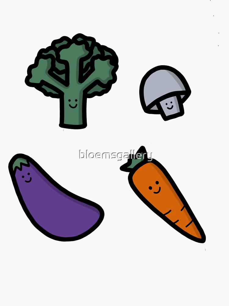 Happy Veggies Illustration by bloemsgallery