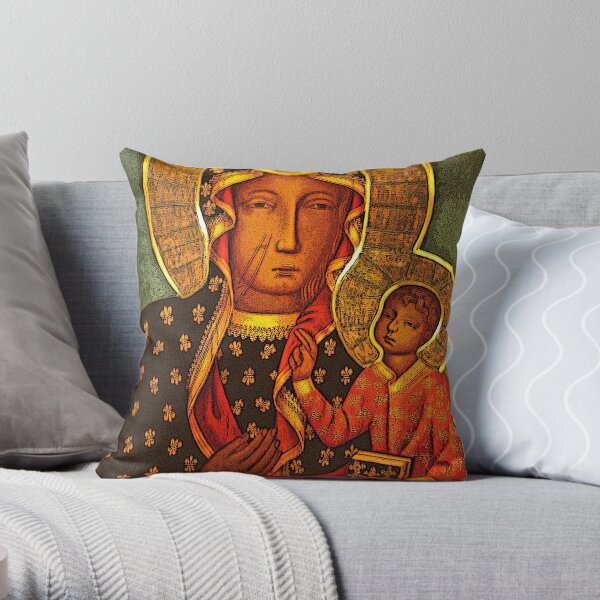 Black Madonna/Our Lady of Czestochowa Throw Pillow