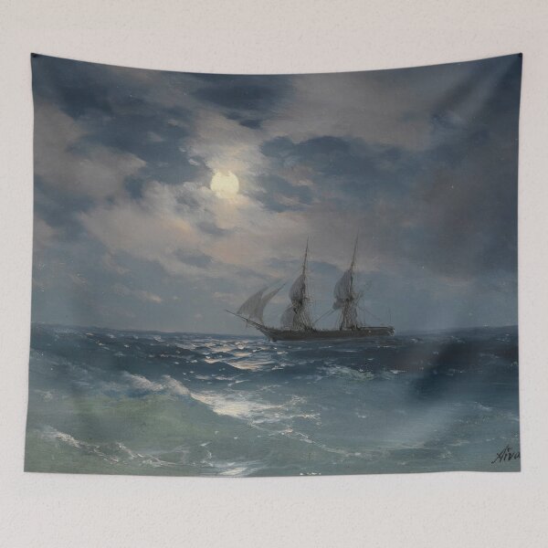Artikelvorschau, Die Brigg Mercury im Mondlicht - Ivan Konstantinovich Aivazovsky entworfen und verkauft von TeeARTHY.
