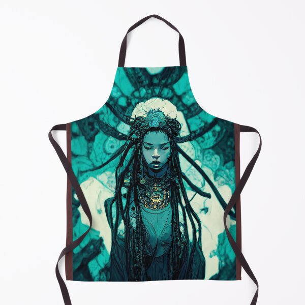 Item preview, Turqpoise Dreadlocked Fantasy Sorceress Tecno Noir Cyber Punk Demon Hunter designed and sold by esotericorigins.
