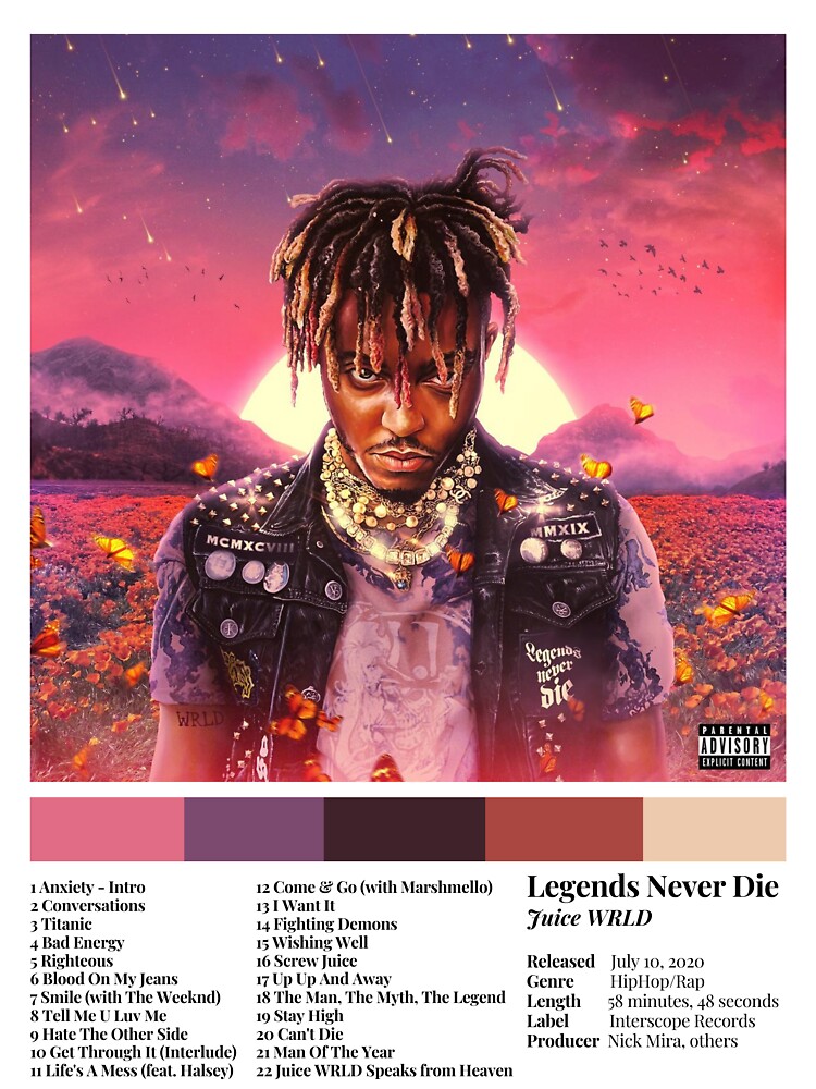 "Juice WRLD Legends Never Die" Sticker for Sale by jaytownsdesign