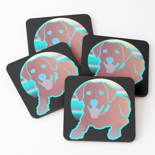 Item preview, 80s Labrador Dog Synthwave Design 02 designed and sold by RoughShirts.