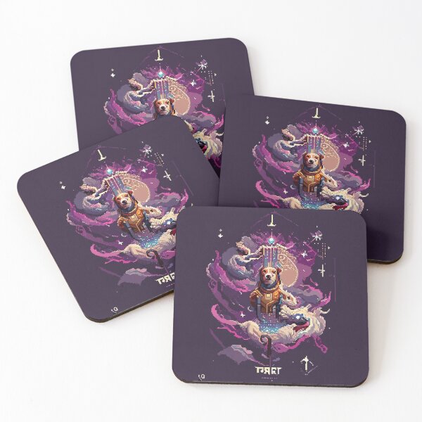 Item preview, dog in space #1 animal tarot card designed and sold by AiAnimalCards.