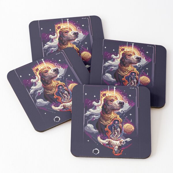 Item preview, dog in space #3 animal tarot card designed and sold by AiAnimalCards.