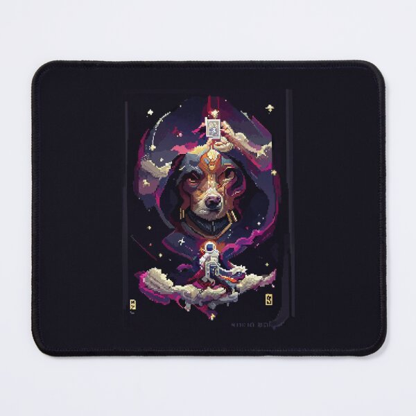 Item preview, dog in space #7 animal tarot card designed and sold by AiAnimalCards.