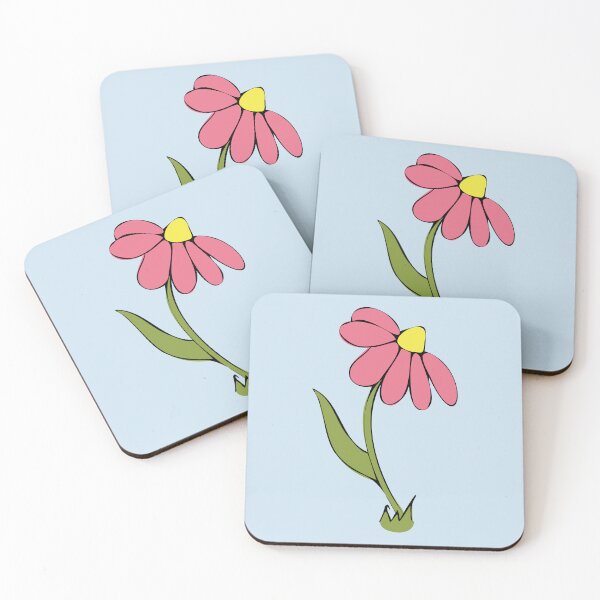 Item preview, Single Cute Pink Daisy Whimsical Cartoon illustration designed and sold by AngelDawnDesign.