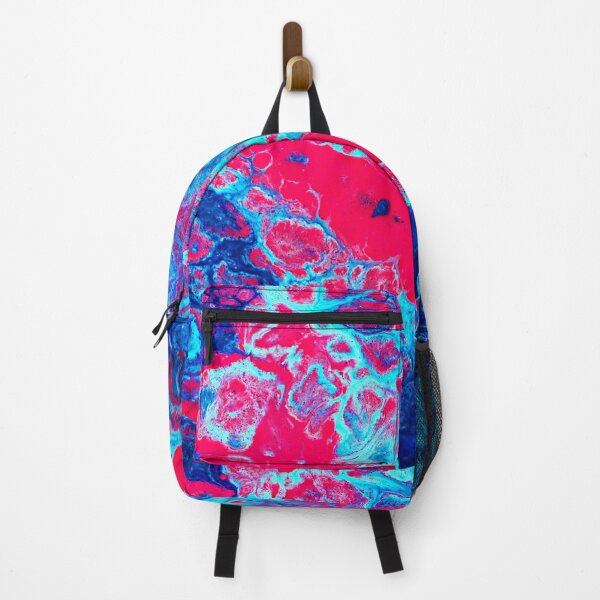 Item preview, Psychedelic Fluorescent Blue & Pink Acrylic Pour | Trippy Liquid Art | Trippy Art | Stoked Up Art designed and sold by StokedUpArt.
