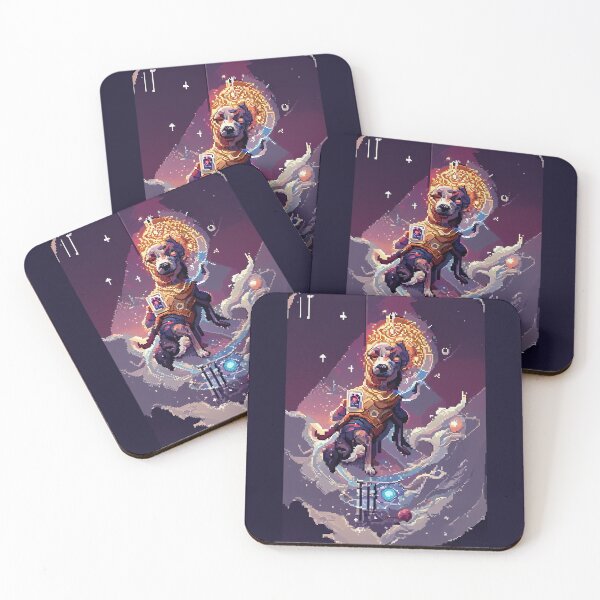 Item preview, dog in space #8 animal tarot card designed and sold by AiAnimalCards.