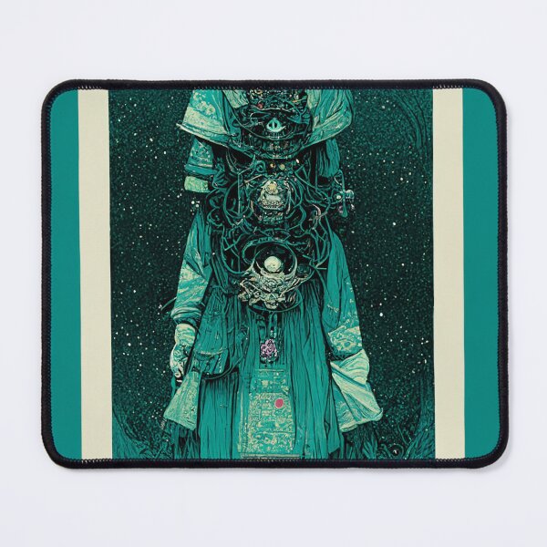 Artikelvorschau, Green Priestess Fantasy Pirate Samurai Tecno Noir Cyber Punk Demon Hunter entworfen und verkauft von esotericorigins.