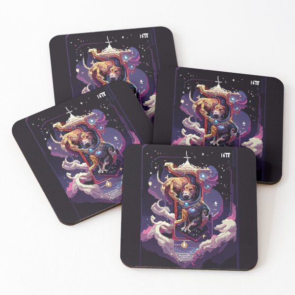 Item preview, dog in space #9 animal tarot card designed and sold by AiAnimalCards.