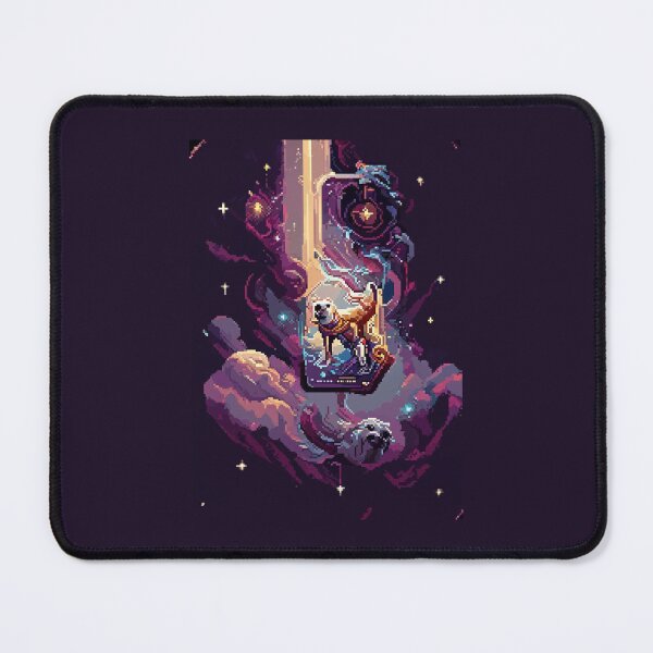 Item preview, dog in space #10 animal tarot card designed and sold by AiAnimalCards.