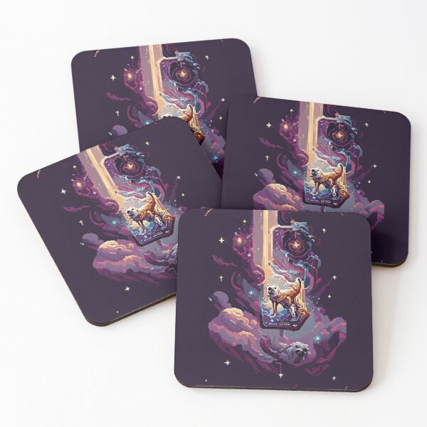 Item preview, dog in space #10 animal tarot card designed and sold by AiAnimalCards.