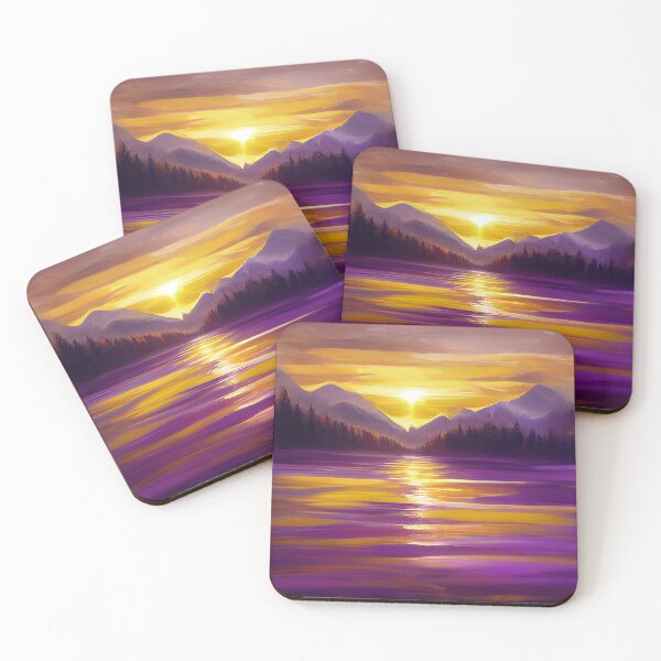 Item preview, Puesta de sol de la montaña púrpura designed and sold by INFINITYGUY ⭐⭐⭐⭐⭐.