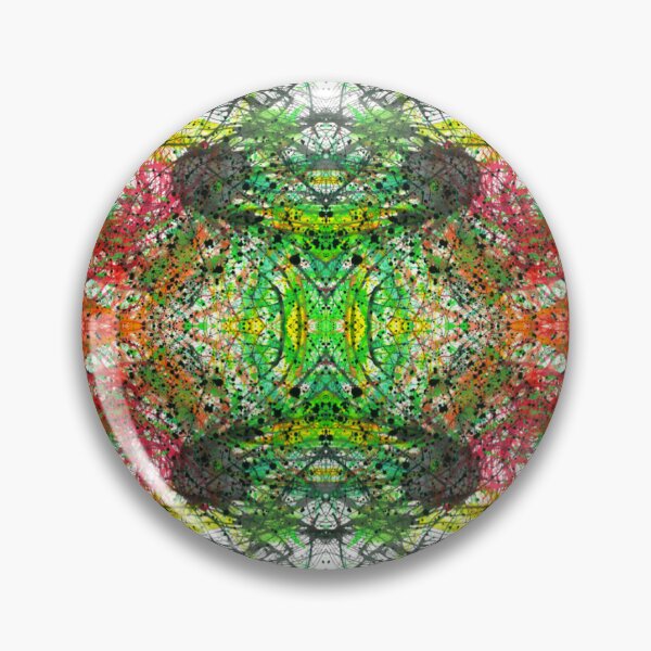 Item preview, The Birth Of Consciousness #1434 Unique Vibrant New Age 5D Red Orange Yellow Green Tone Bold Mixed Media Abstract Mandala Kaleidoscope Art Inspired By Neurons Diatom Spring Summer Cymatic Pattern OOAK designed and sold by Rainbow Artist Orlando L.