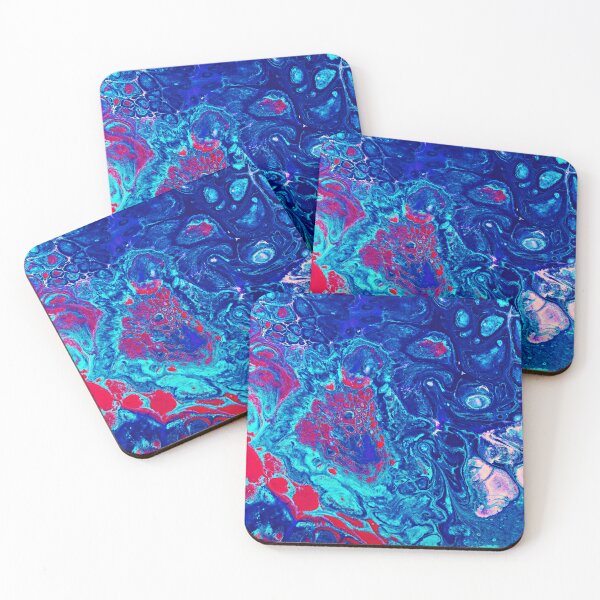 Item preview, Psychedelic Fluorescent Blue & Pink Acrylic Pour | Trippy Liquid Art | Trippy Art | Stoked Up Art designed and sold by StokedUpArt.