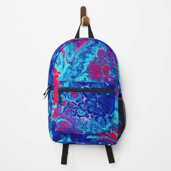 Item preview, Psychedelic Fluorescent Blue & Pink Acrylic Pour | Trippy Liquid Art | Trippy Art | Stoked Up Art designed and sold by StokedUpArt.